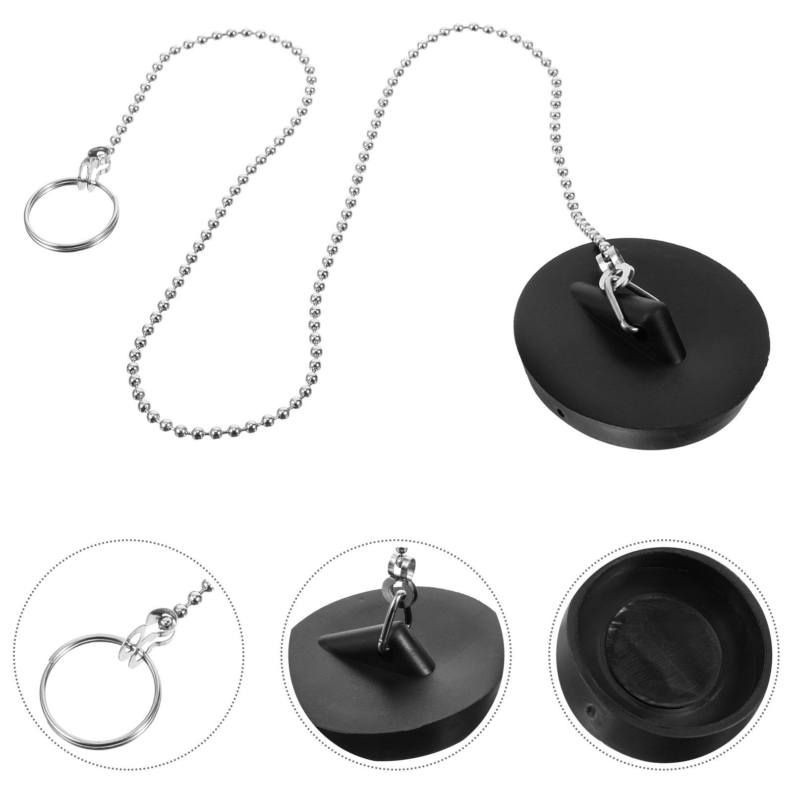 Universal Rubber Water Stopper Drain Plug Bathtub Sink Bathroom Chain Metal Washbasin Tub Stoppers Accessories