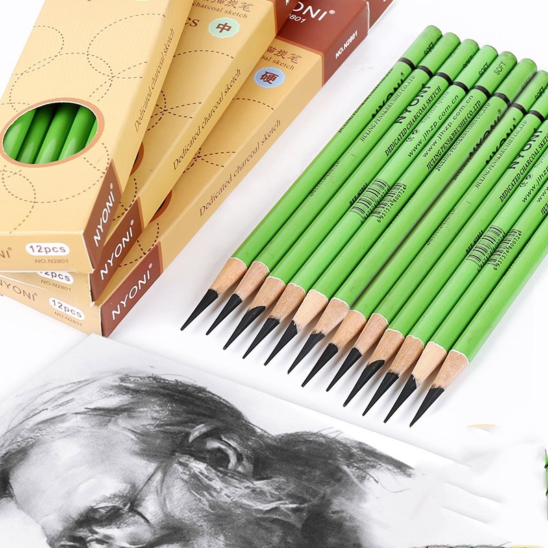 Kunstner skitse kul blyanter giftfri tegne blyant værktøj sæt til fine art forsyninger