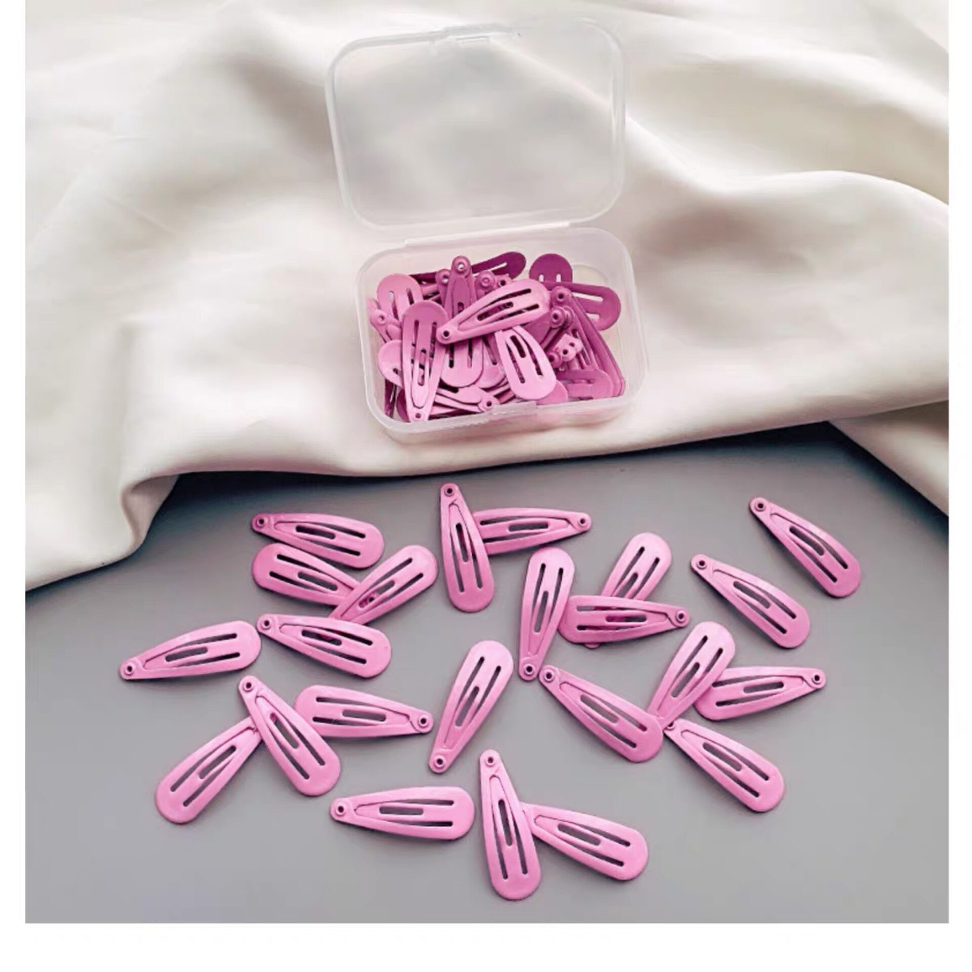 50 pçs/caixa 3cm spray liga drop-shaped crianças grampos de cabelo doce cor bonito meninas acessórios de cabelo bebês barrettes headbands: 13