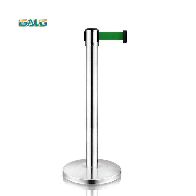 Aceally Retractable Belt Queue Barrier Post System Stanchions Sign for with 2 meters/6.5 feet Belt Safety Barries: Green