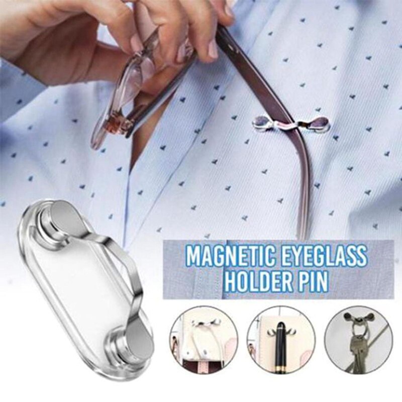 Strong Magnetic Eye Glasses Clip Spectacle Sunglasses Holder Clip Removable Headphone Badge Brooch Steel Magnetic Buckle
