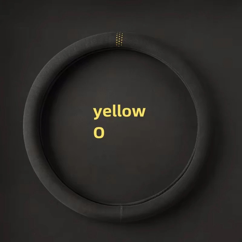 Ein neues Fahrgefühl – Ultraweicher Lenkradbezug aus Wildleder für alle Jahreszeiten, rutschfest und schweißabsorbierend für 14,5–15 Zoll: YELLOW