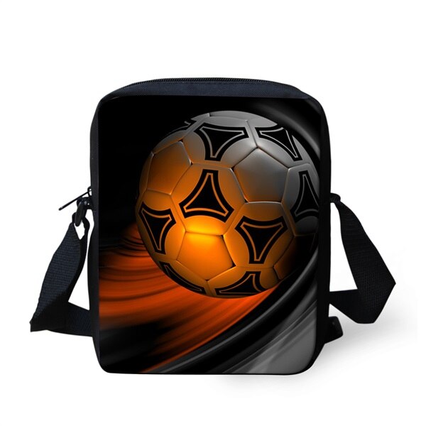 Instantarts cool 3d fire and ice voetbalprint jongens meisjes schooltassen kleuterschool student mini boekentas kinderen messenger bag: H388e