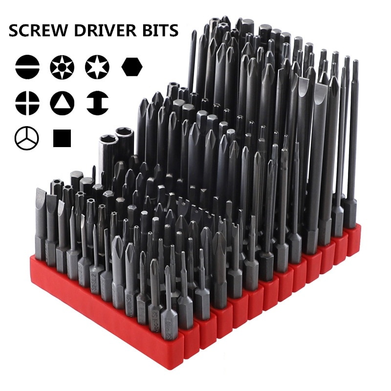 12pcs Set Security Tamper Proof Magnetic Screwdriver Drill Bit Screwdriver Bits Hex Torx Flat Head 1/4 "50mm 75mm 100mm