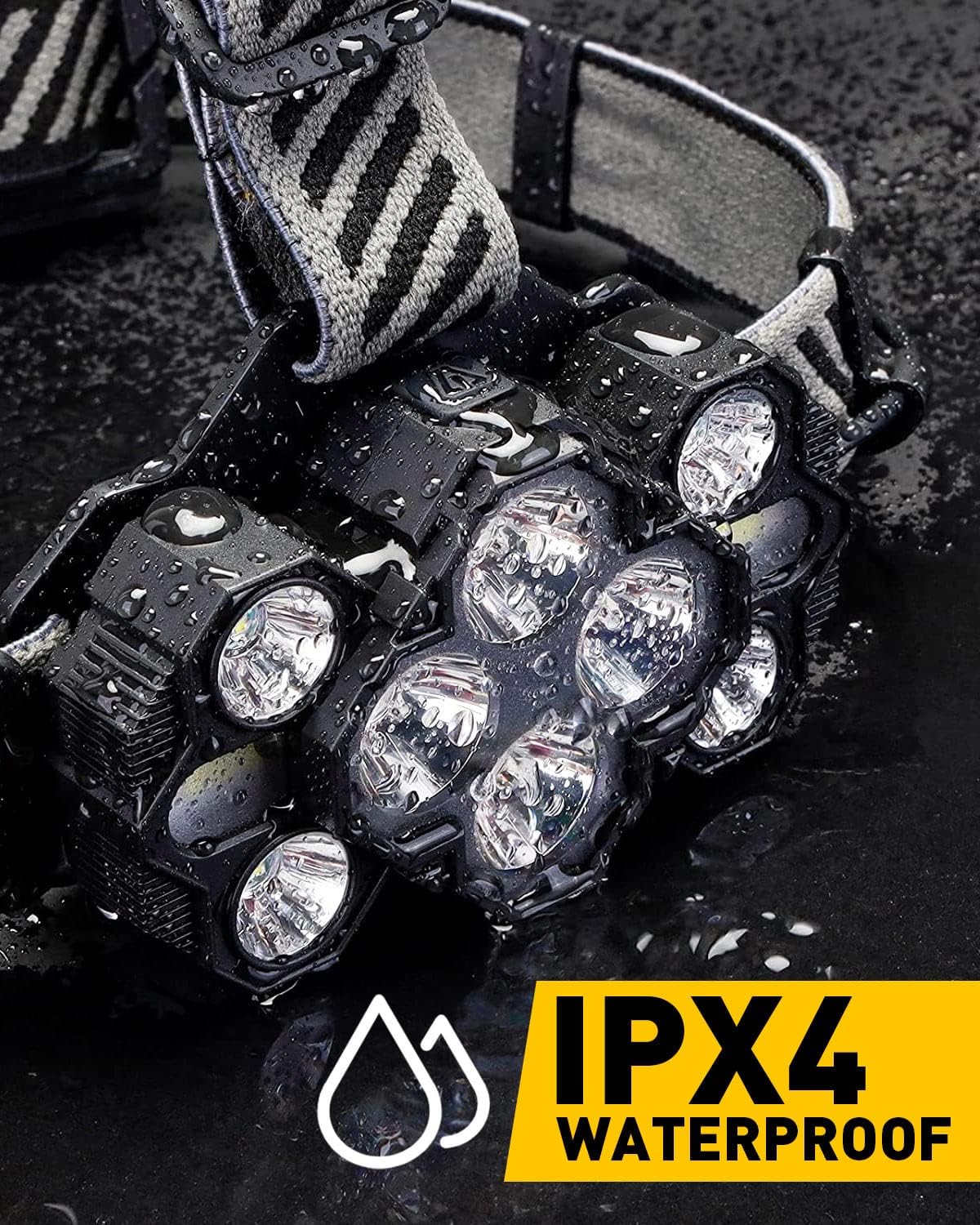 Genopladelig 10 led pandelampe lommelygte med hvide røde lys pandelampe lys udendørs camping cykling løb fiskeri forlygte