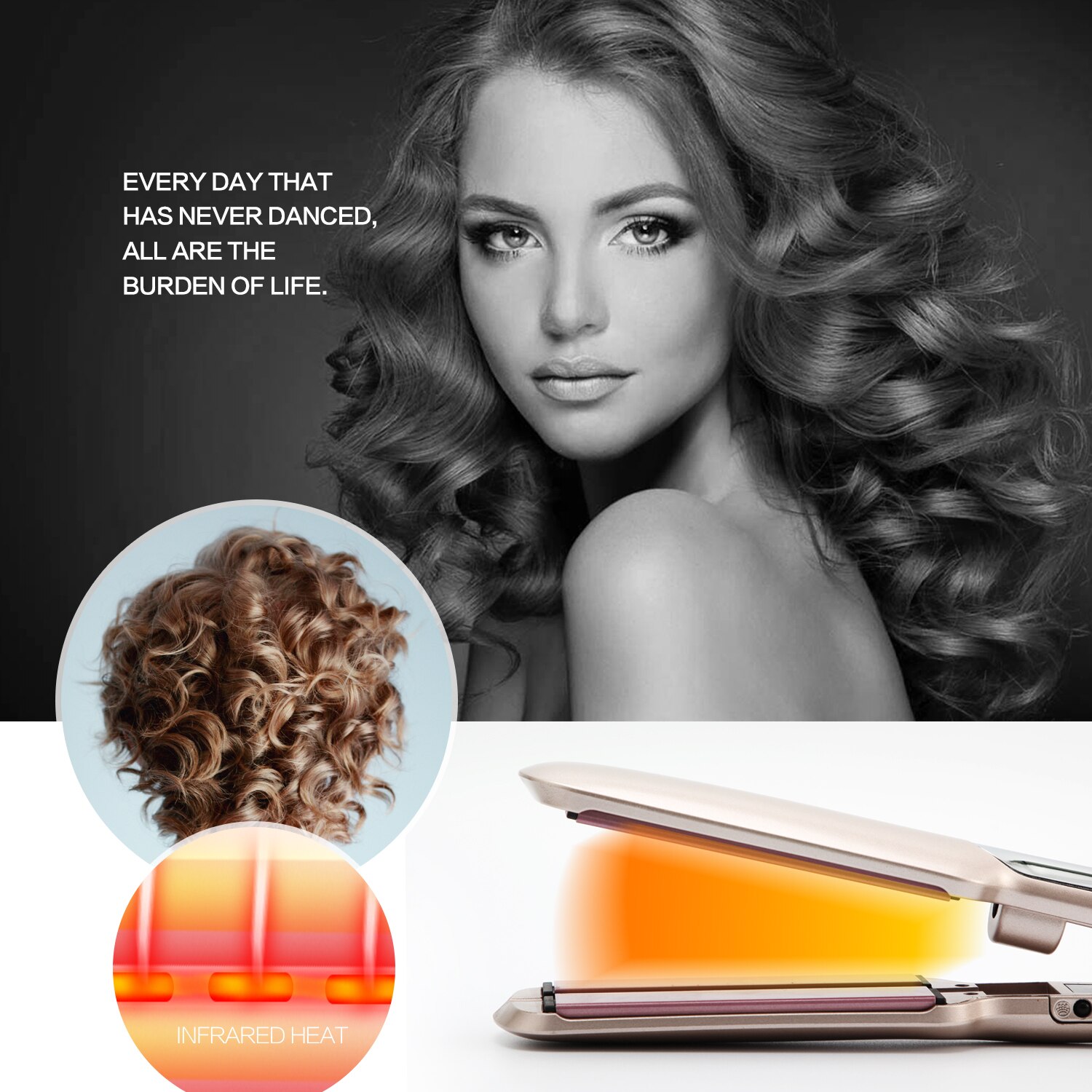 Professionele Infrarood Stijltang Keramische Stijltang Haar Rechttrekken Titanium Platen Smoothing Hair Styling Tools