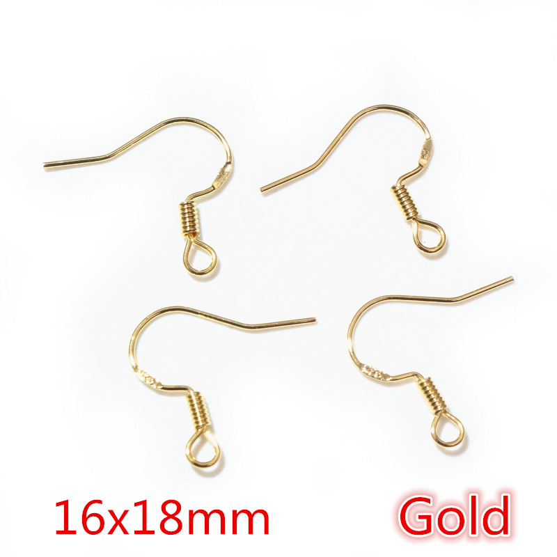50 Uds. De 2 estilos, 925 de plata esterlina, pendientes de oro de rodio, ganchos, accesorios para hacer joyas: Rojo