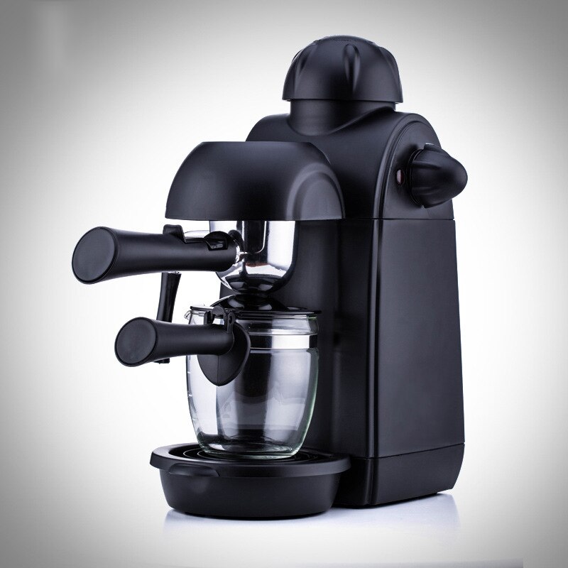 Domestic Small Coffee Machine Italian Commercial Semi-automatic Steam Pump Press Milk Frother Black Grinding Black