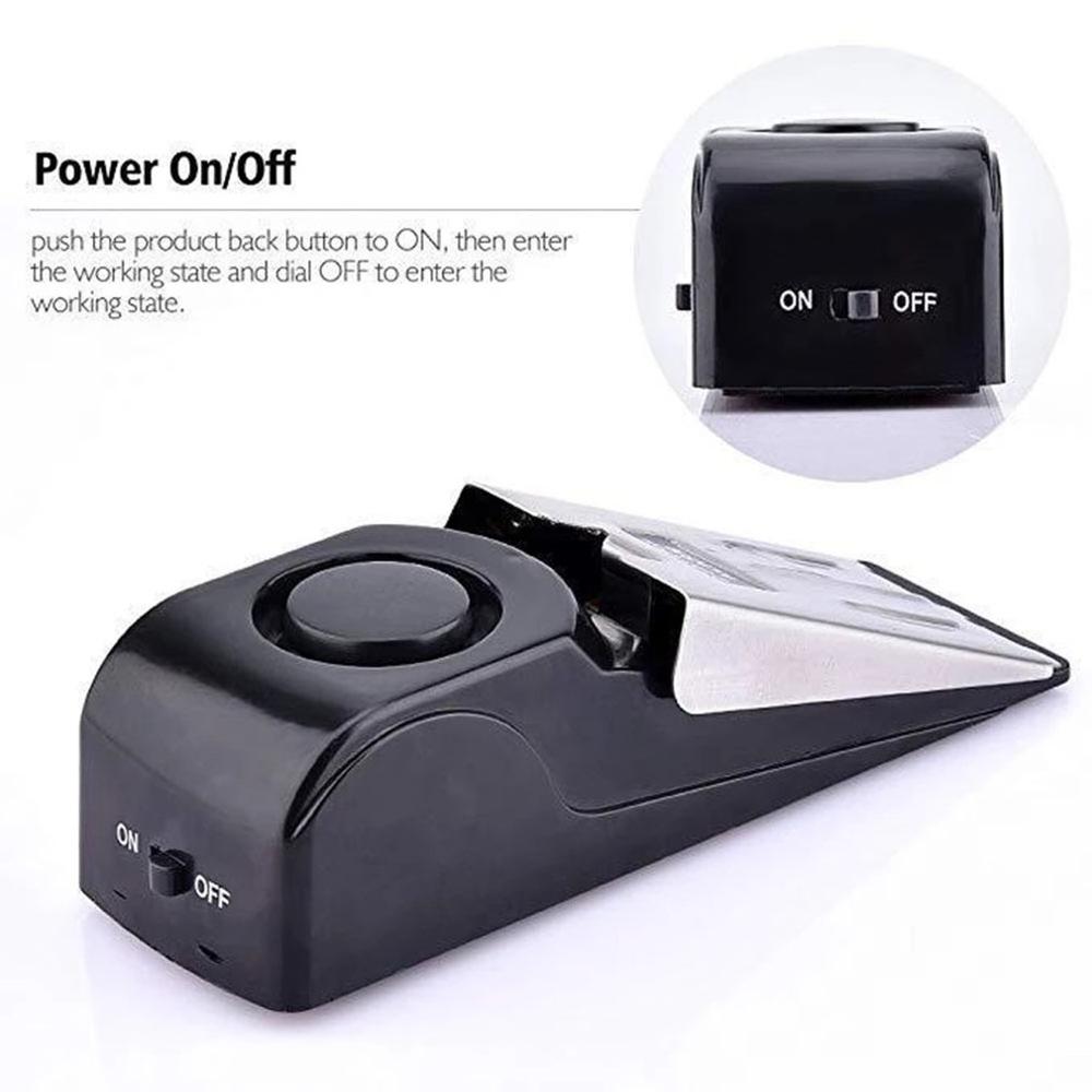 120 DB Portable Mini Door Stopper Alarm Wedge Shaped Stopper Alert Home Dormitory Security Alarm System