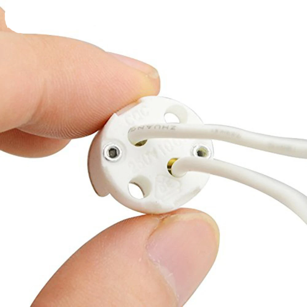 Base bi-pin G4 G6.35 GY6.35 GX5.3 MR16 GZ4 MR11 GU5.3 G5.3 M10 0.75mm, douille Led à incandescence halogène, support de lampe en céramique, 5 pièces: Bleu