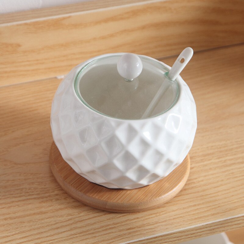 Keramik gewürz glas salz glas küche liefert Kasten kompakte lagerung Halfter gewürz Container würzen Kasten würze flasche: Diamant (Glas Startseite