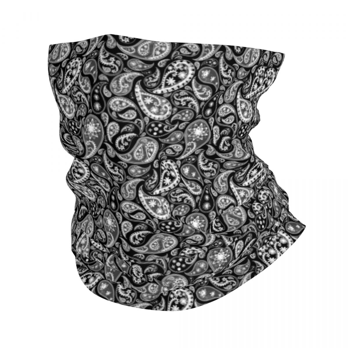 Custom Black Bandana Pattern Bandana Neck Gaiter for Hiking Cycling Women Men Wrap Scarf Paisley Style Headband Warmer: Yellow