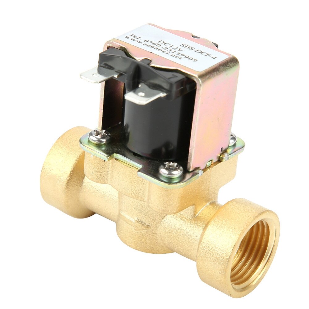 Válvula magnética de agua eléctrica de 12V CC, válvula solenoide de latón DN15 G1/2, válvula de flujo constante, interruptor regulador de presión