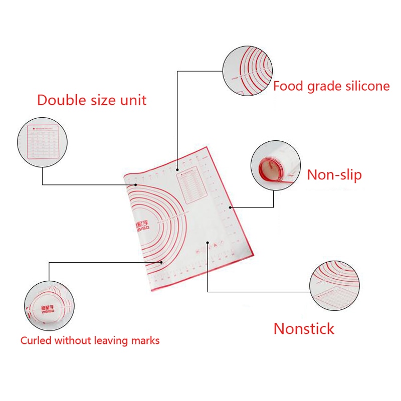 40*30cm silikone bagemåtter plade dej non-stick maker holder wienerbrød køkken gadgets kogegrej bagegrej værktøj  fy0208