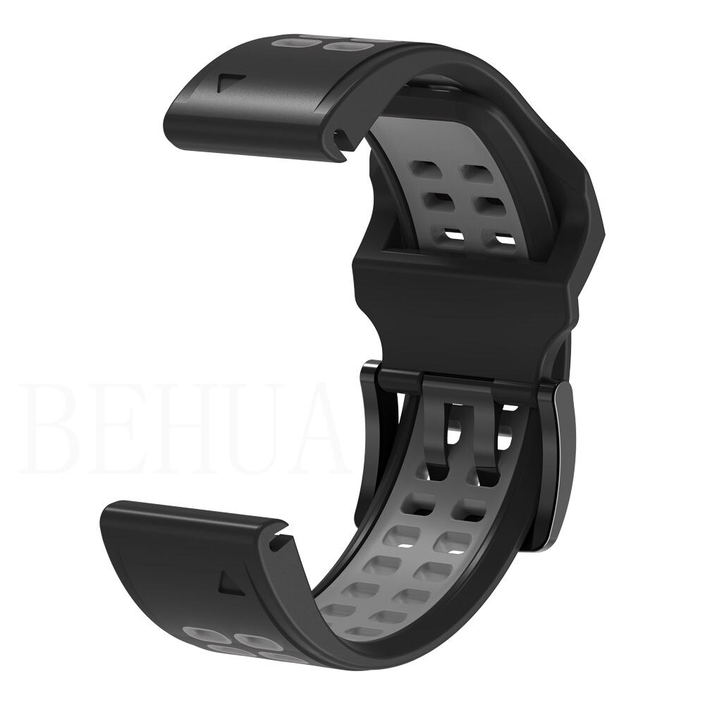 22 26Mm Silicone Horlogeband Voor Garmin Fenix 7X 7 6X 6 Pro Fenix 5X 5 Plus Forerunner 945 Band wriststrap Quick Release Armband: Steenkool zwart / 14mm