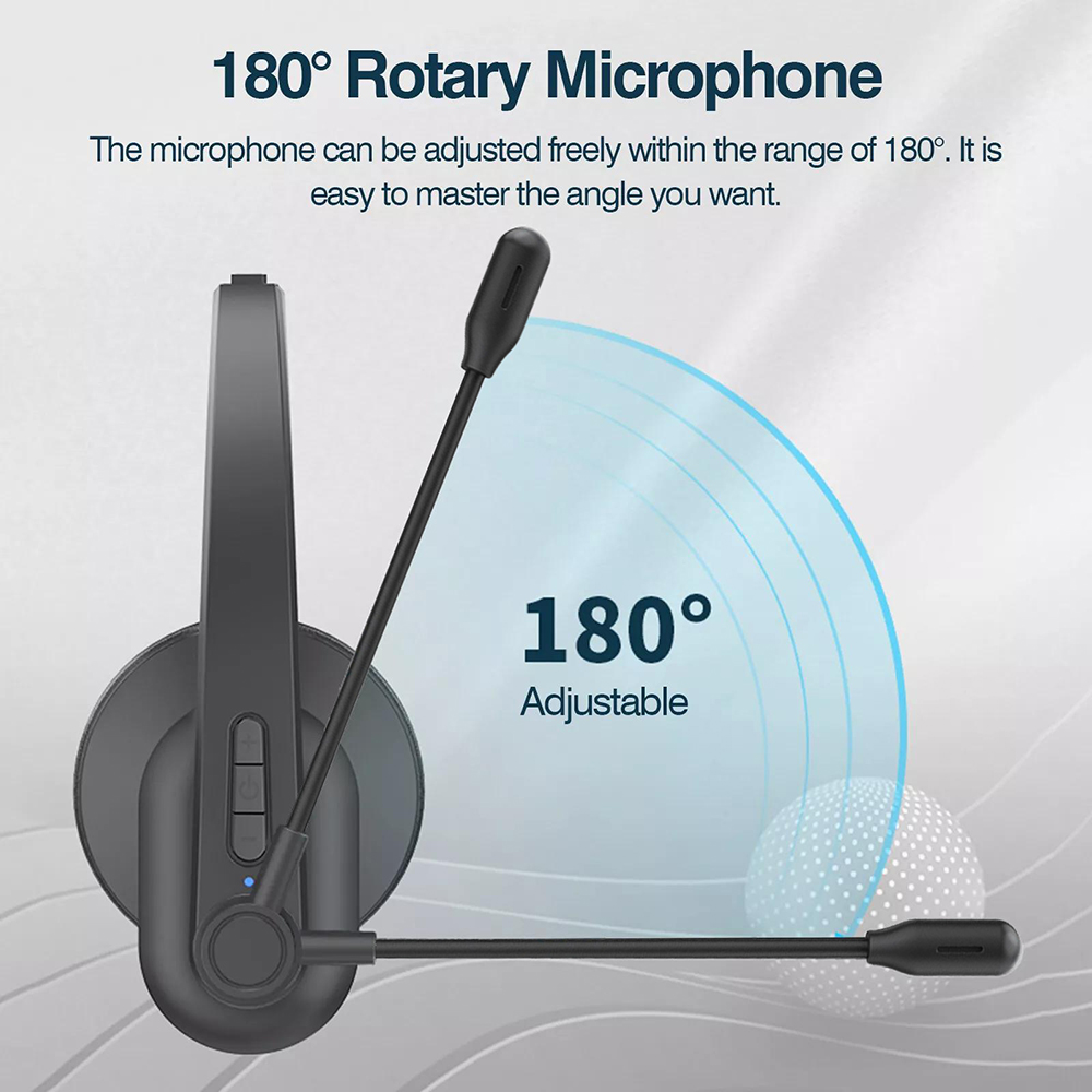 Bluetooth 5.4 Kopfhörer mit Mic Ladebasis Drahtloses Headset für PC Laptop Call Center Büro 12H Sprechzeit