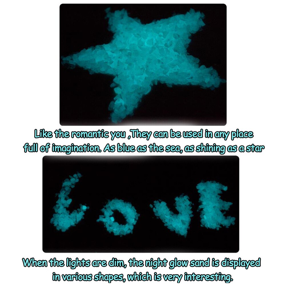 Glow in Dark Fluorescent Luminous Sand Wishing Bottle Fish Tank Gravel Decor Luminous Party DIY Bright DIY Star Wishing Bottle