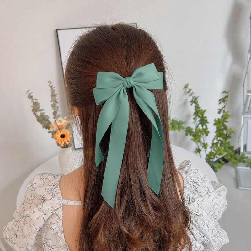 Lystrfac, cinta de tela a la , horquilla con lazo para el pelo para mujeres y niñas, pinzas para el cabello con lazo blanco y negro, Clip superior, accesorios para cabello femenino