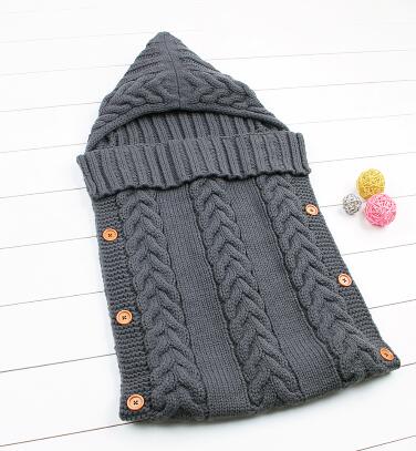 Baby soveposer vinter varm spædbarn fleece svøb tæpper 0-6m nyfødte klapvogn sengetøj indhyller børn sovesæk: 82 w 261 mørkegrå
