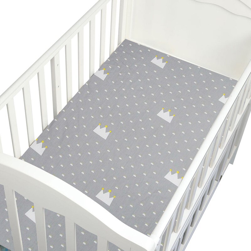 Baby säng lakan 1 st 130 x 70 x 22cm 5 mönster baby spjälsäng lakan 100%  bomull svart och vit baby lakan stil för pojkar flickor: Krona