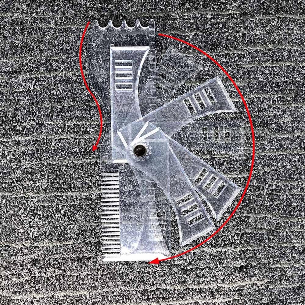 Beard Shape Comb Tool Trimming Shaper Template Comb Transparent Men's Beards Combs Beauty Tool For Hair Beard Trim Templates