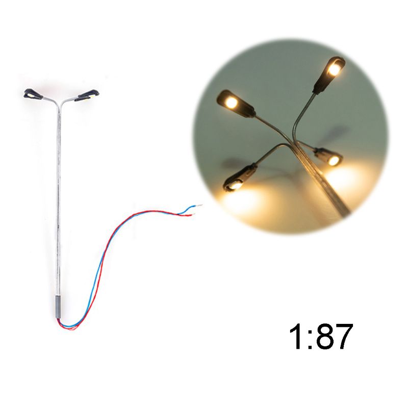 1:87/1:100 Schaal Model 4 Led Lichtgevende Straat Lamp Lantaarnpaal Diy Landschap Licht