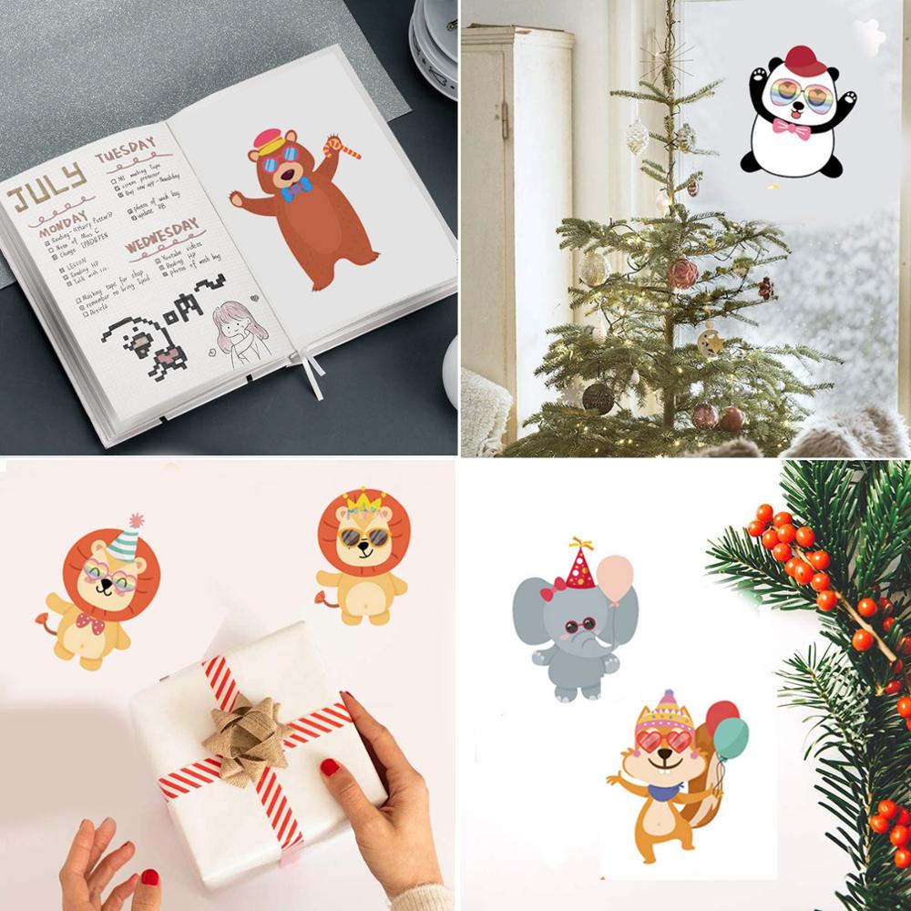 24 Sheets Animal Stickers Bulk DIY Make Your Own Sticker Zoo Themed Birthday Party Favors Games Supplies for Kids Game Stickers