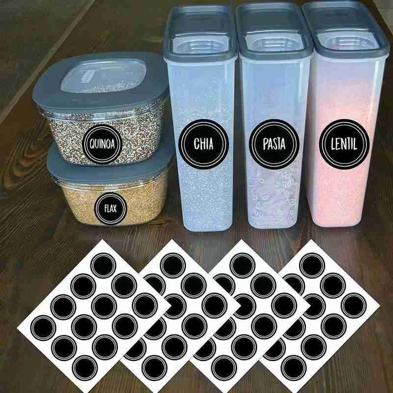 12 Round Shape Label Stickers Mark Spice Jar Stickers for Crafters Home Cooks Spice Bottles Labels