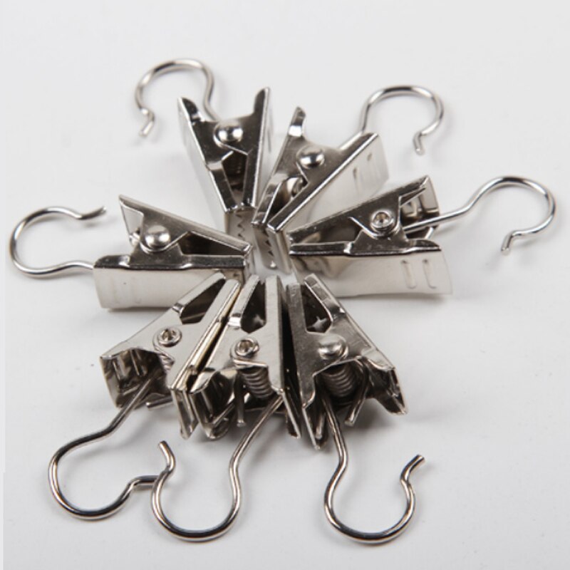 50Pcs Stainless Steel Curtain Clips With Hooks – For Curtains, Photos & Home Decor (USA Seller)