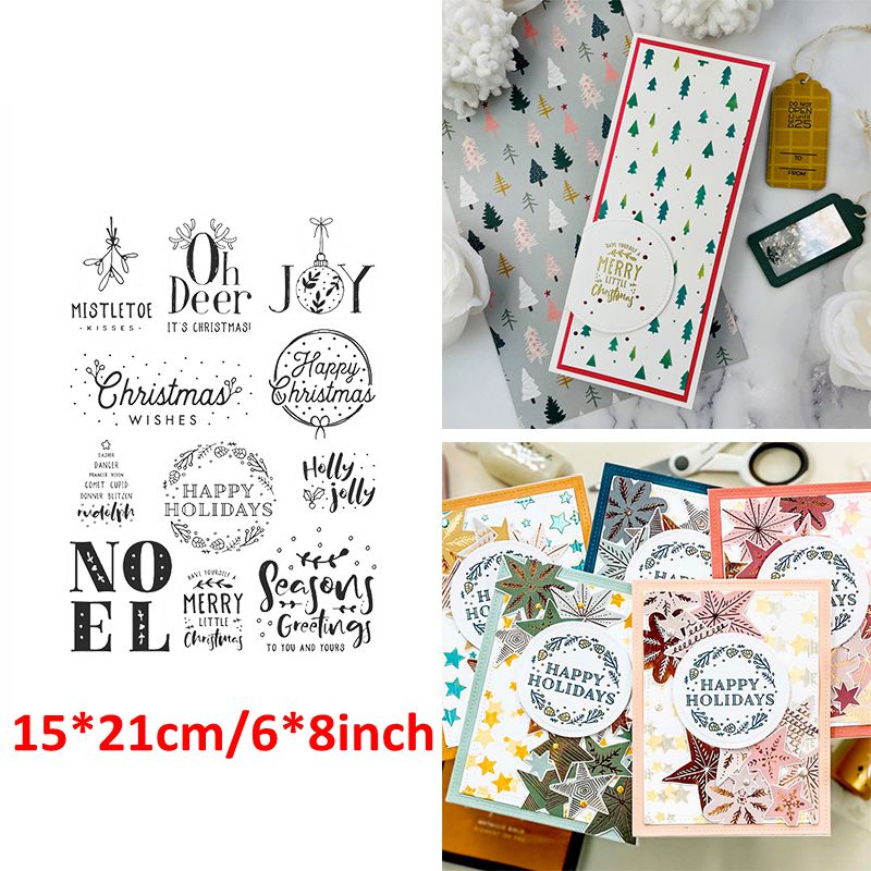 Cursieve Woorden Script Alfabetten Clear Silicone Postzegels Seizoenen Groet Warme Wensen Postzegels Diy Scrapbooking Craft Album: Stamps 1