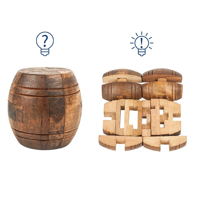 3D Wine Bucket Russia Luban lock Educational Toy Educational Wood Puzzles For Adults Kids Brain Teaser Children Antistress