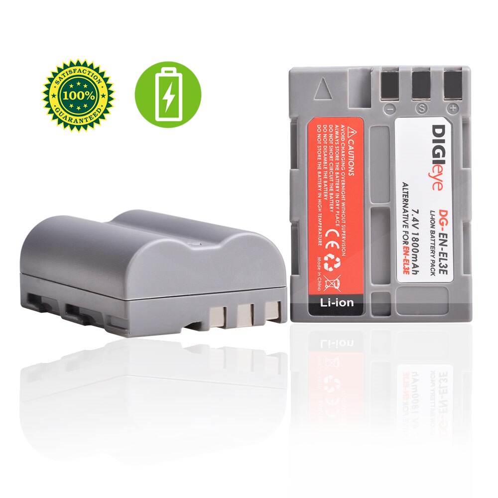 Batería de EN-EL3E ENEL3E EN EL3E para cámara Nikon D70 D50 D70s D80 D90 D100 D200 D300 D300S D700, 7,4 V, 1800mAh