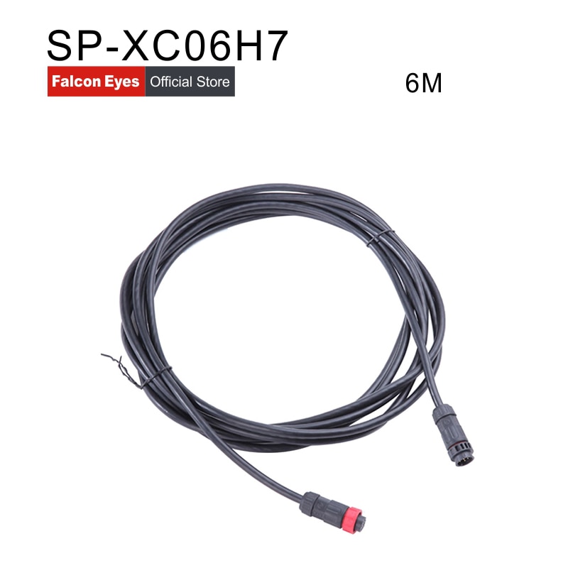 Falcon Eyes Splicing Extension Cord Wire 6m Cable for LED RGB Fotografia Selfie Light DS-712 / DS714 / DS-722 / RX-718 / RX-736
