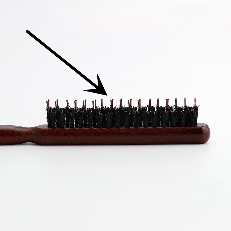 Professionele Salon Plagen Terug Haarborstels Varkenshaar Hout Slanke Lijn Kam Haarborstel Uitbreiding Kappers Styling Tools: Black