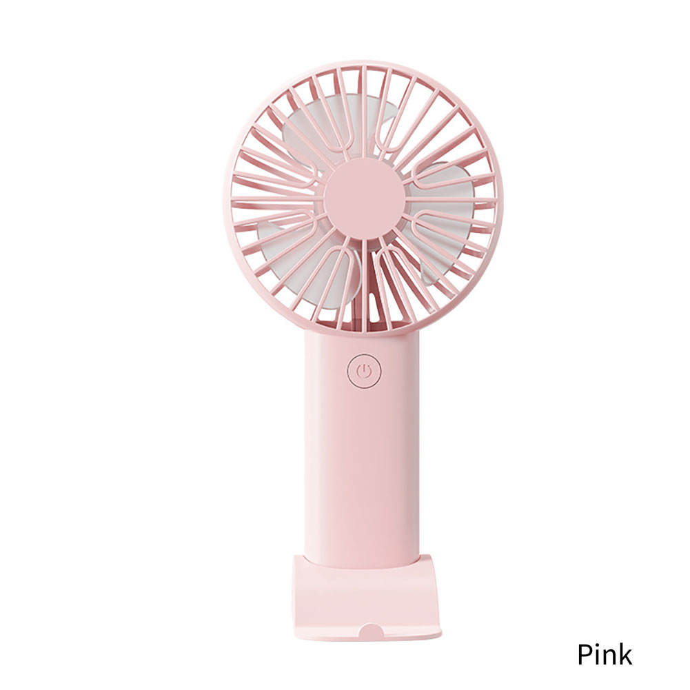 Ventilador portátil de mano recargable por USB, miniventilador de verano para exteriores, ventilador de escritorio de 3 engranajes con soporte para teléfono para oficina y estudio