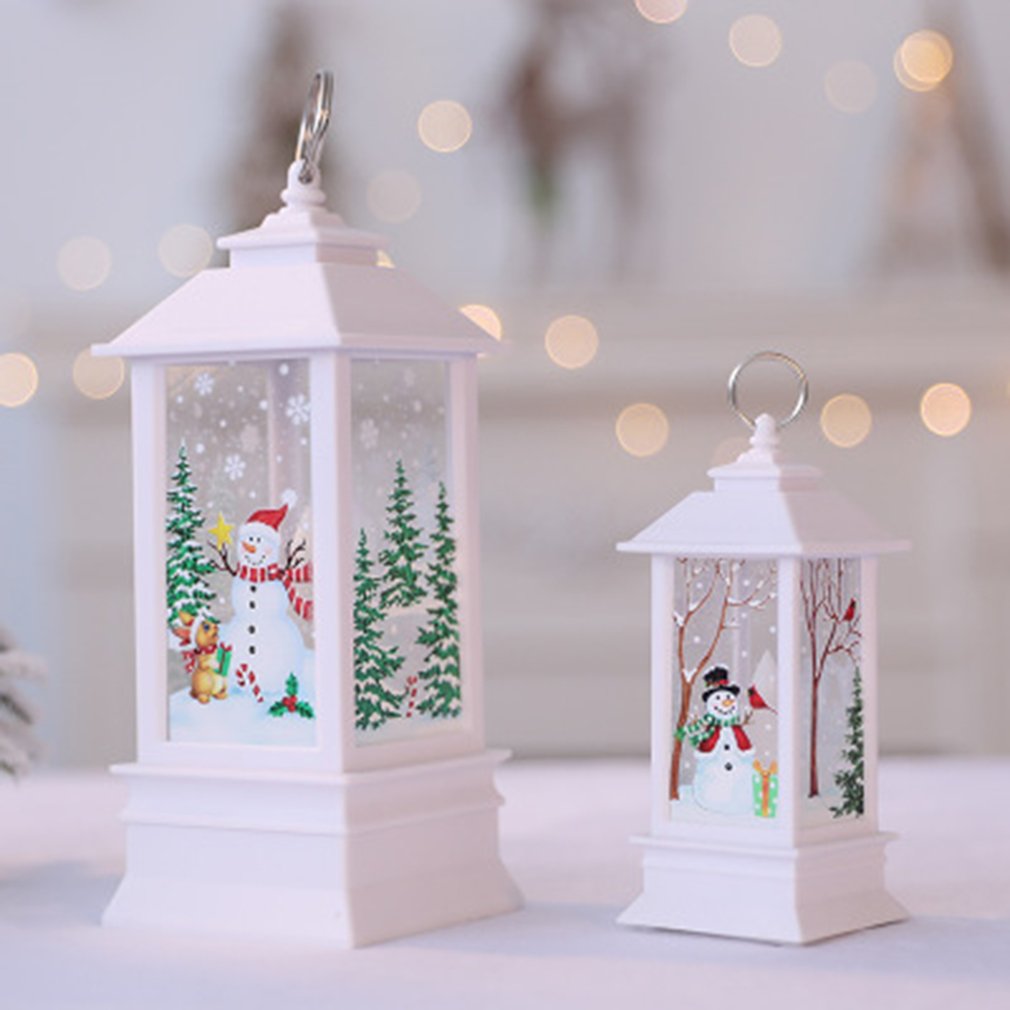Vela navideña LED con soporte para luz LED con forma de vela pequeña, velas, jaulas, velas con estampado de alce, vela de Papá Noel, decoración navideña para el hogar: Default Title