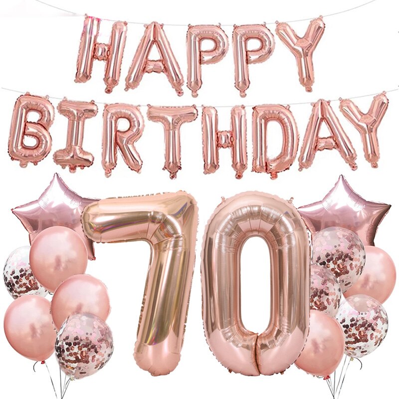 32 Inch Rose Gold Happy 30 Years Old Birthday Party Decorations Adult Number Balloon 18 21 40 50 60 70 80 Birthday Decor Globos
