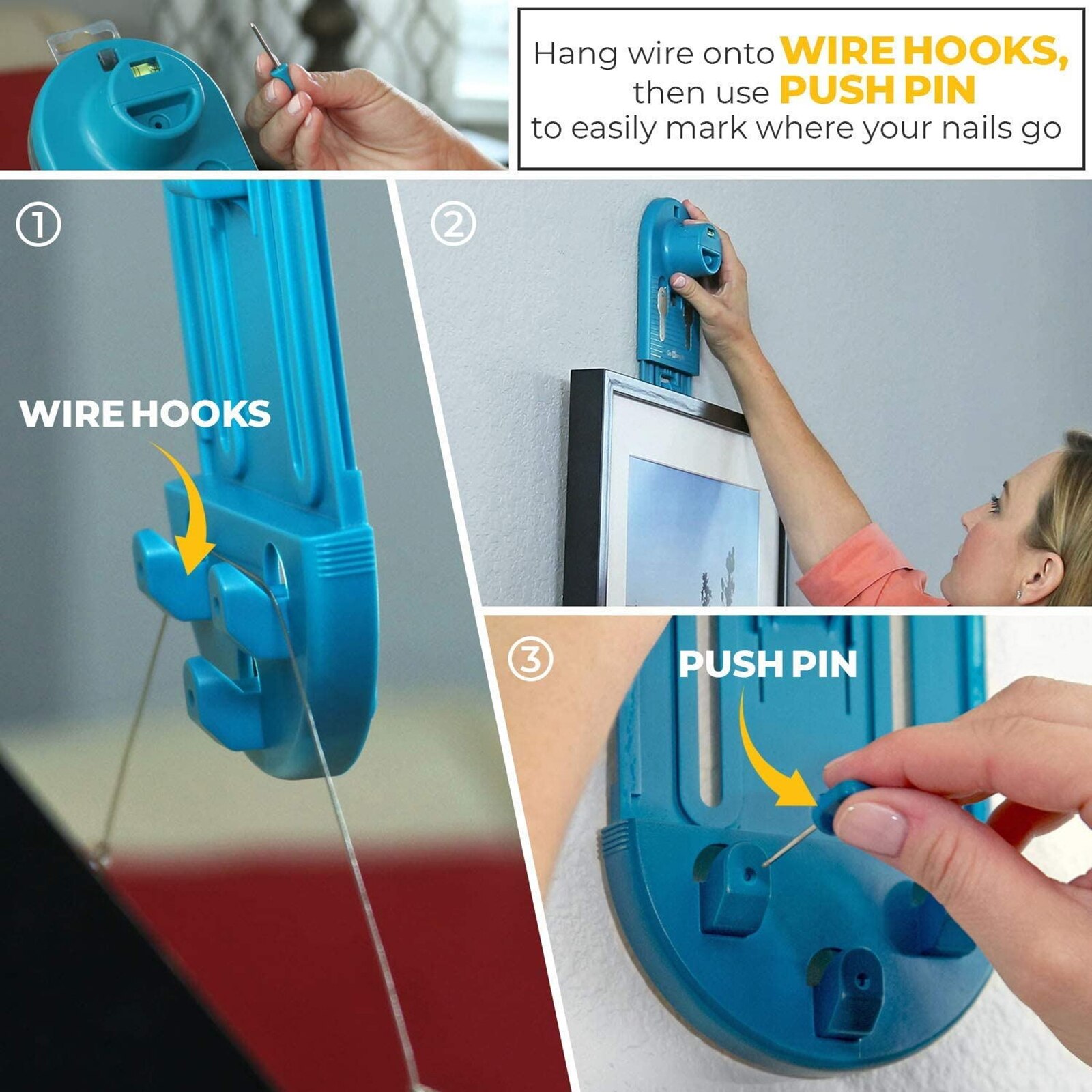 Diy Photo Hanging Kit Picture Hanging Tool Kit + 85 Pcs Exclusive Premium Hardware Set