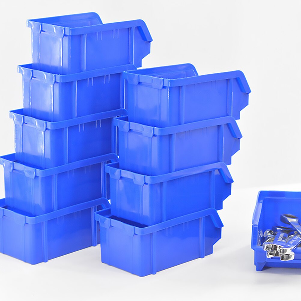 10cs Plastic Parts Box Warehouse Container Parts Box Oblique Combined Component Box Warehouse Storage Box Home Container Case
