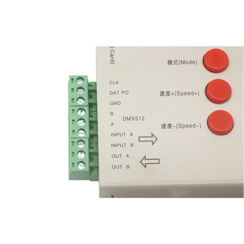 T-1000S color RGB controlador 256G tarjeta SD T1000S píxeles controlador para WS2801 WS2811 WS2812B LPD6803 tira de LED DC5V 12V 24V