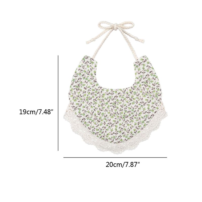 Floral Vintage Newborn Double Side Bibs Boys Girls Bandana Cotton Saliva Towel Baby Tassel Saliva Towel Double Side Bibs