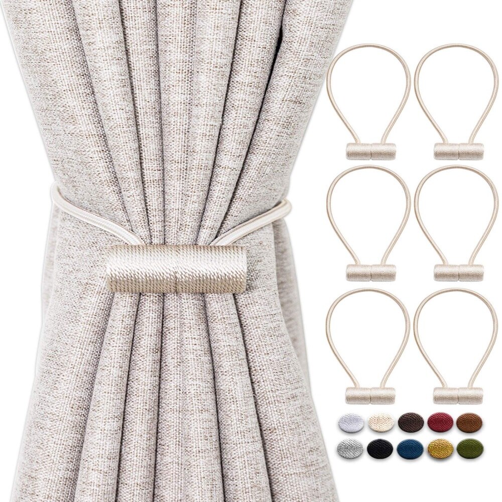 Magnetische Vorhang Raffhalter Gardinen Raffhalter Verbesserte 2 Pack 16 Zoll Dekorative Vorhang halte zurück Vorhang Clip Schnalle für Blackout: Beige