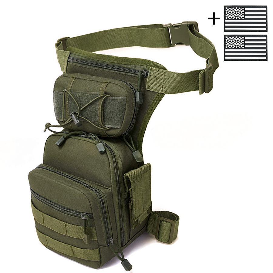 Outdoor wear-resistant nylon multifunctional leg bag with adjustable MOLLE mounting waist bag toolkit: RED COLOR