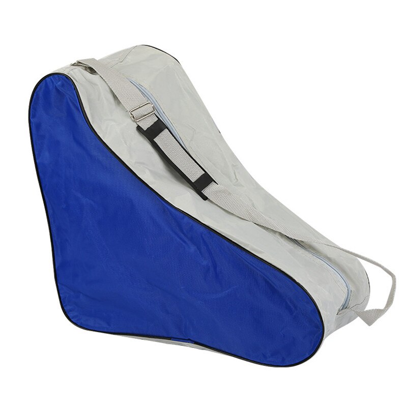 Justerbar rulleskøjtetaske udendørs sportsovertræk håndtasker holdbar bærbar trekant skulderrem skøjter dæktaske: Blå