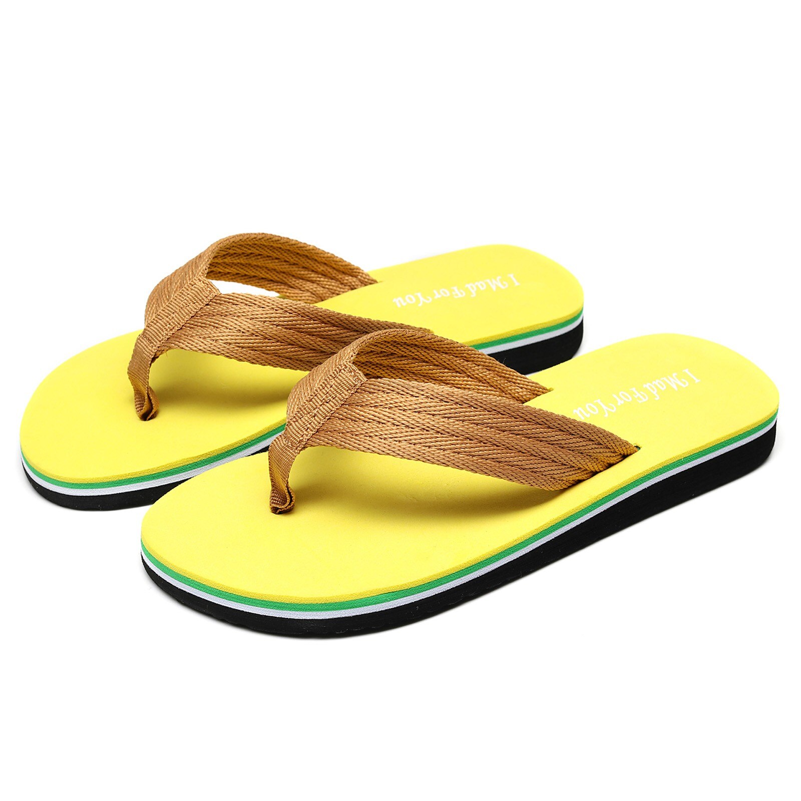 Mannen Slippers Zomer Strand Ademende Schoenen Sandalen Thuis Slipper Mode Flip-Flops Platte Schoenen Zomer Schoenen Slippers r5: Yellow  / 41