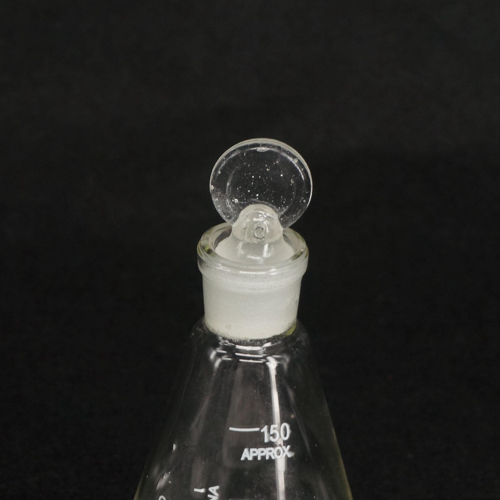 150ml Lab Borosilicate Glass Erlenmeyer Conical Flask with Ground-in Stopper