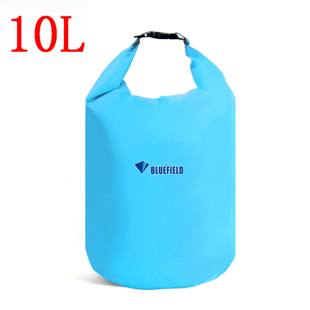 Bluefield 10L 20L draussen Schwimmen Wasserdichte Tasche Camping Rafting Lagerung Trocken Tasche mit Verstellbaren Riemen Haken 5 Farben Wahl: 10L Blau
