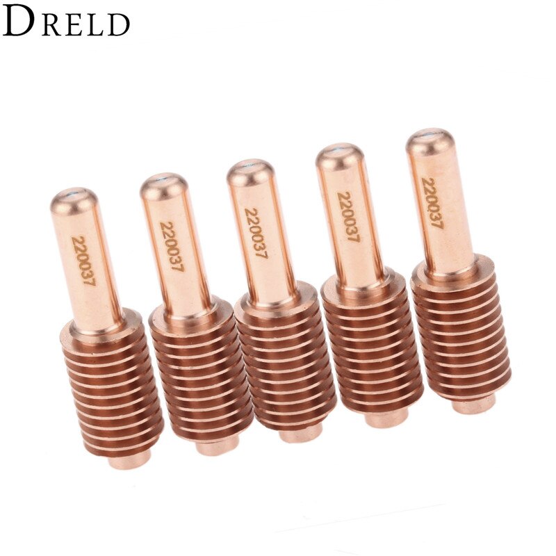 DRELD 5 uds 100A electrodo 220037 para antorcha de corte por plasma reemplazo de consumibles sin blindaje/procesos de excavación