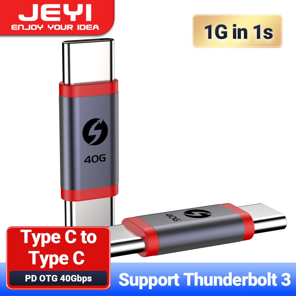 JEYI USB 3.2 to Type C OTG 10G Adapter, 36W Fast Charge Type C to USB 3.2 Converter, Male C to C 40Gbps Support Thunderbolt 3: Yellow