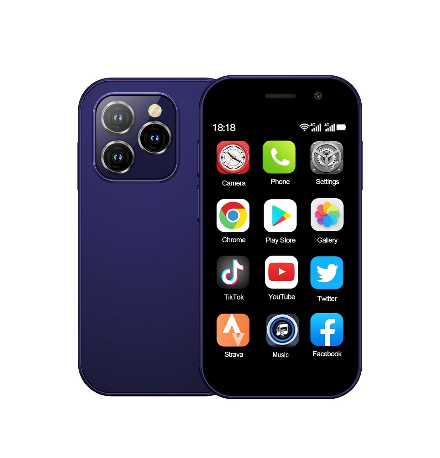 SERVO KING8000 Mini smartphone di rete cellulare 4G Android 10.0 2 GB + 16 GB Display da 3 "Camera da 5 MP Doppia SIM con Play Store WhatsAPP: Viola